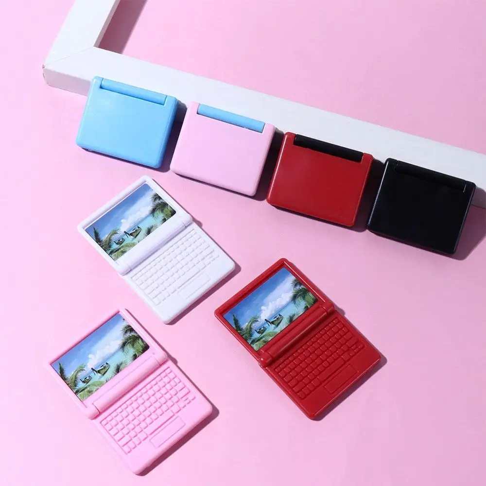 ديكور بيت الدمية بيت الدمية الكمبيوتر دمية مصغرة الكمبيوتر دمية الأثاث محاكاة كمبيوتر محمول دمية مصغرة