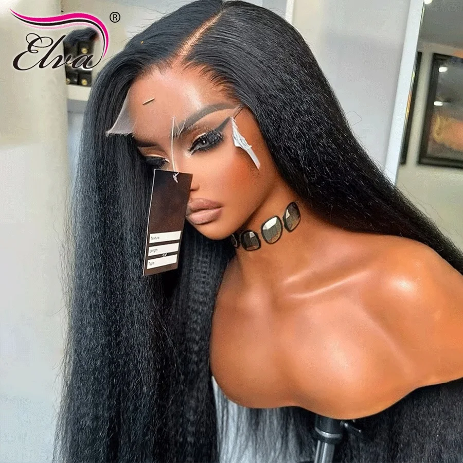 

Kinky Straight HD Lace Frontal Glueless Wig Ready To Go High Density13x6 Invisible Melt Skin HD Lace Front 100% Human Hair Wigs