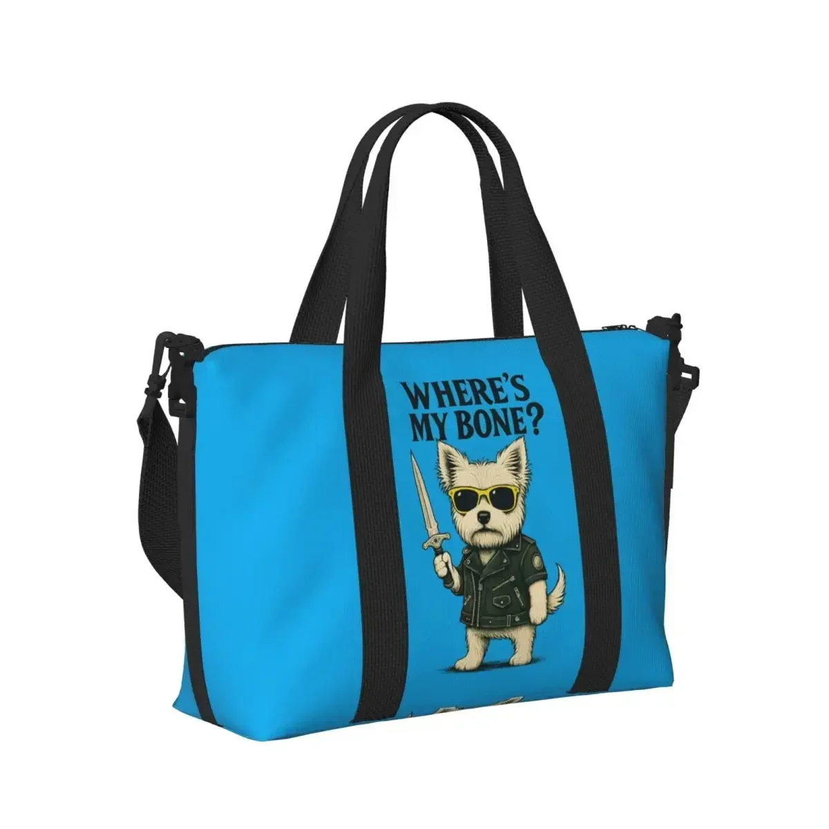 Cute Ribbon Yorkie Yorkshire Love Dog Beach Travel Bag Large Capacity Tote Bags for Gym Sport Women Shopping Duffle Shoulder Bag