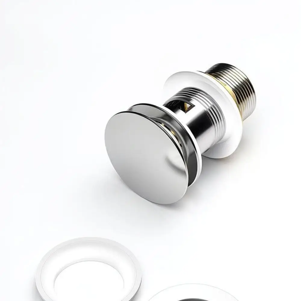 Luxury Bathroom Basin Sink Drain Pop Up Stopper Copper Waste Filter Modern Push Button Drainage Sink Fitting Tool Accessory