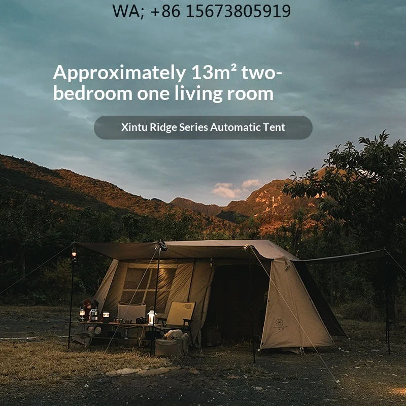 

13㎡ 2 Bedrooms 1 Living Room Tent Windproof Rainproof Portable Outdoor Camping Beach Family Shelter