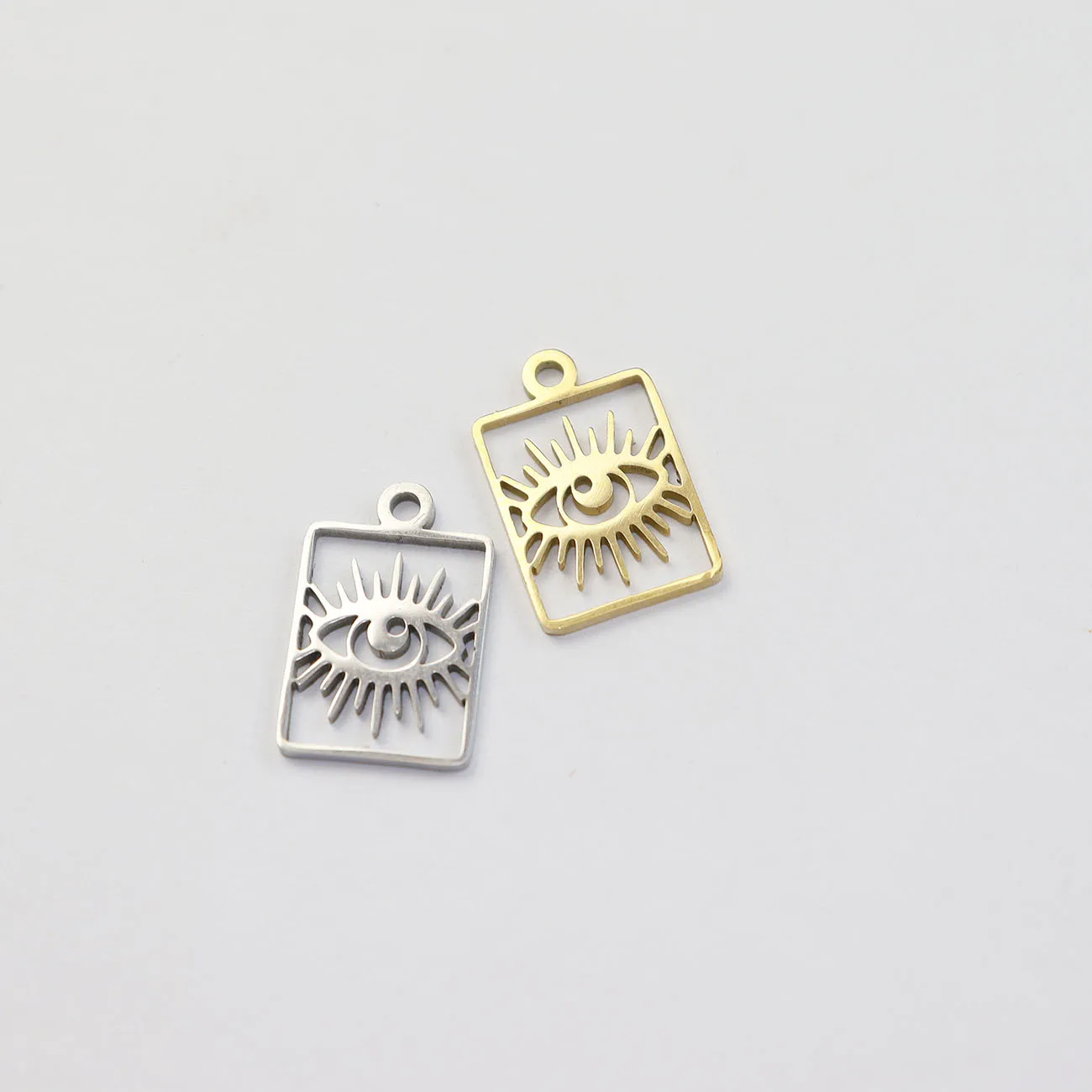 10pcs Stainless Steel Devil Eyes Charms DIY Fashion Jewelry Accessory Necklace Hand Making High Quality Vacuum Plated WaterProof