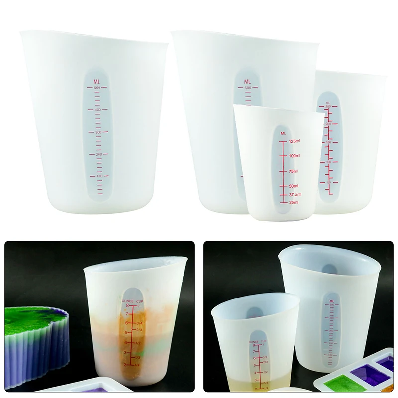 250ML/500ML Clear Silicone Disposable Measuring Cup Tools For Epoxy Resin Silicone Mold DIY Jewelry Making Accessories