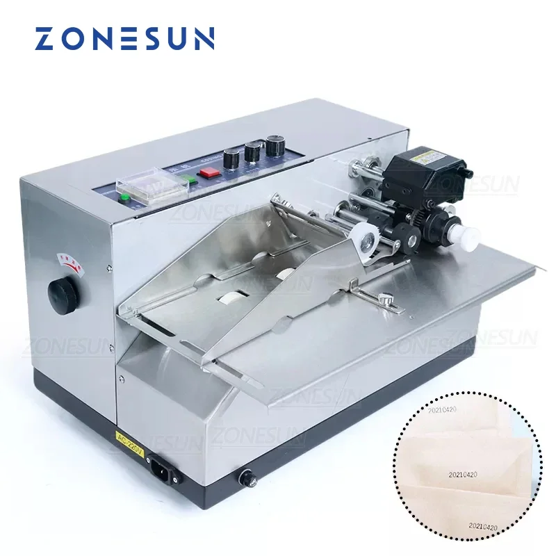 ZONESUN-máquina de codificación de rollos de tinta continua ZS-MY380, impresora de tarjetas, máquina de impresión de fecha de producto, impresora de código de tinta sólida