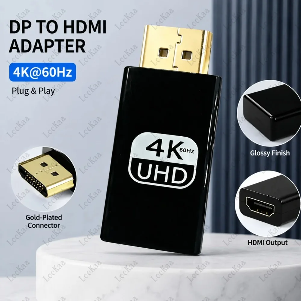 4K@60Hz DP To HDMI-compatible Adapter DisplayPort DP To HDMI HDTV Male To Female Converter Video Audio for Laptop PC Laptop view 2