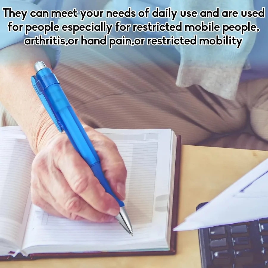 6 قطع من أقلام الدهون الكبيرة سهلة الإمساك بالحجم العملاق أقلام كبيرة الحجم مع عبوات حبر جاف كبير جدًا نقطة كرة سمينة سوداء ريت #3