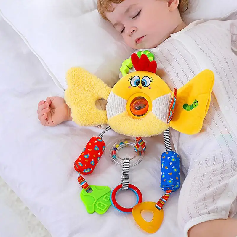 Soft stuffed Animal Plush Rattles Infant Toddler Carseat Bed bell Hanging Toy Baby Early Education Development Handbells Toys