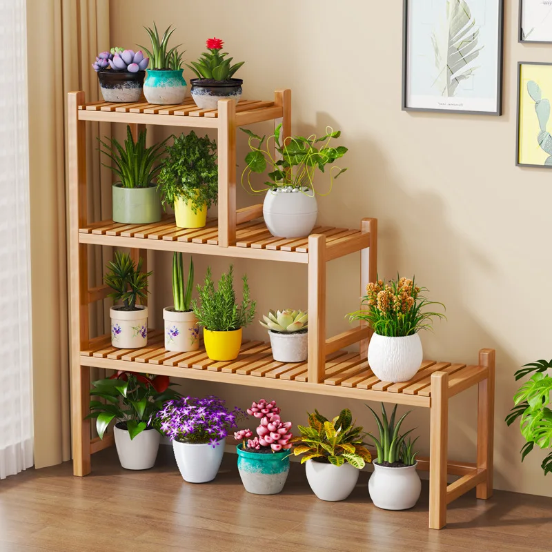 Trapezoid Plant Stand Multi Level Shelving Green Plants Display Rack Balcony Home Office Plant Shelf Flower Stand Furniture