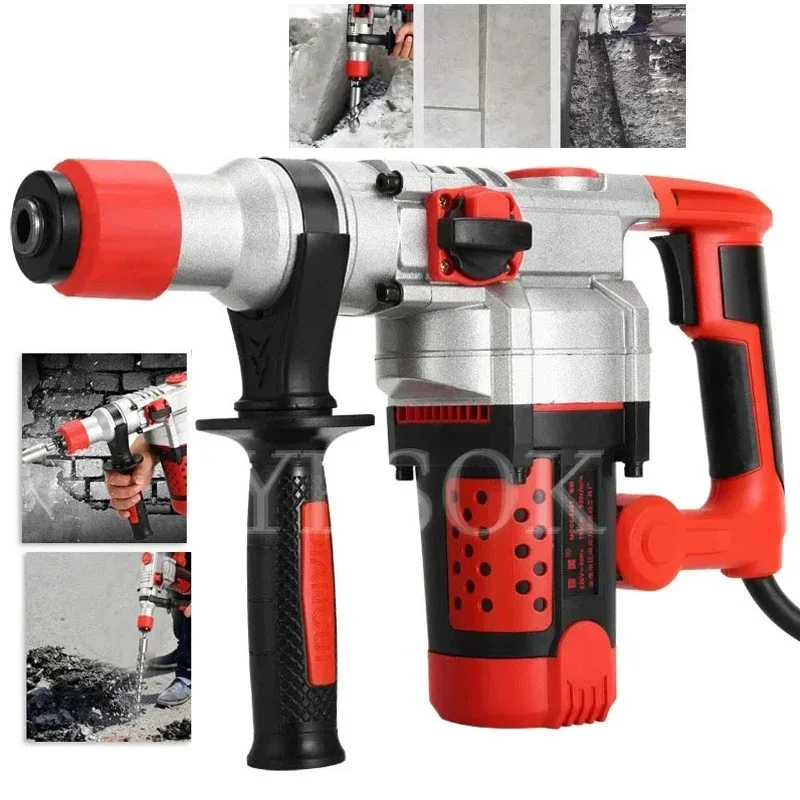 

220V/Rotary Hammer Impact Drill Set 2200W,Multi-Function Electric Hammer/Drill/Electric Pick 4 IN 1 Electric Concrete Perforator