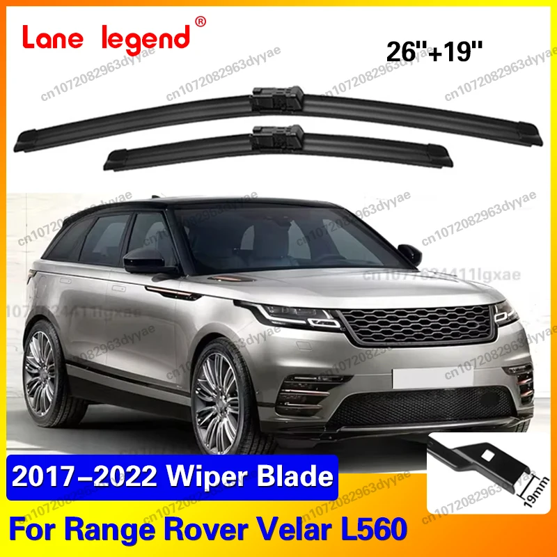 For Range Rover Velar L560 2017 2018 2019 2020 2021 2022 2pcs Front Windshield Wiper Blades Windscreen Wipers 26"+19"