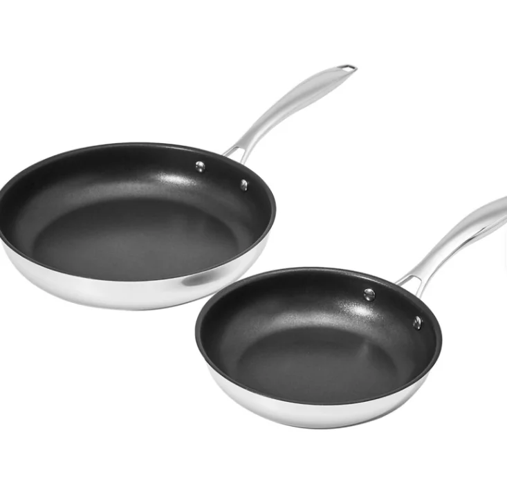 28cm Round Non-Stick Coating Frying Pan - Stainless Steel Handle Skillet for Gas & Induction Cooktops