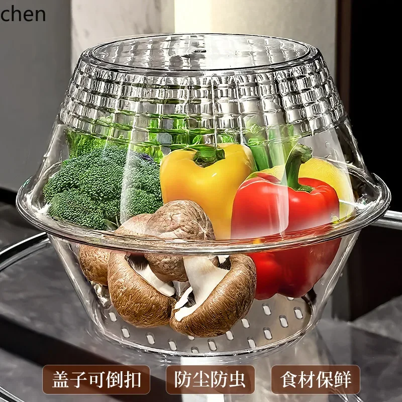

A8 double-layer thickened colander basket - 2-in-1 kitchen sink strainer for washing and draining, thickened fruit bowl,