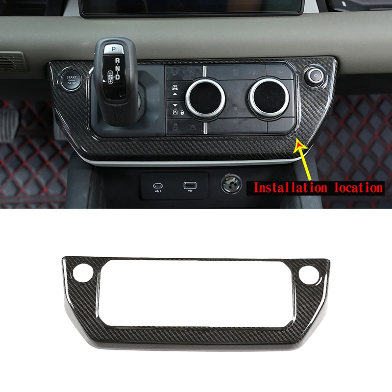 For 20-21 Land Rover Defender 110 Car Decoration Air Conditioner Mode Real Carbon Fiber Button Frame Decoration Accessories