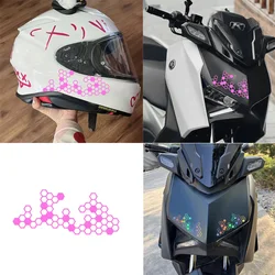 Honeycomb Gear Motorcycle Stickers for Moto Fairing Fuel Tank Waterproof Racing Helmet Vinyl Decals Motorcycle Accessories