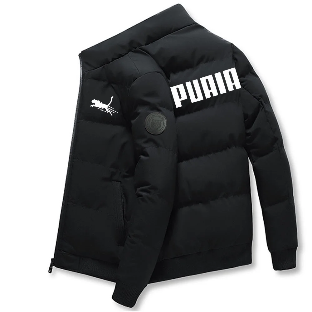 New fabric stand-up collar men's cotton coat for winter, thick and warm, trendy brand, short style, fashionable and casual jacke