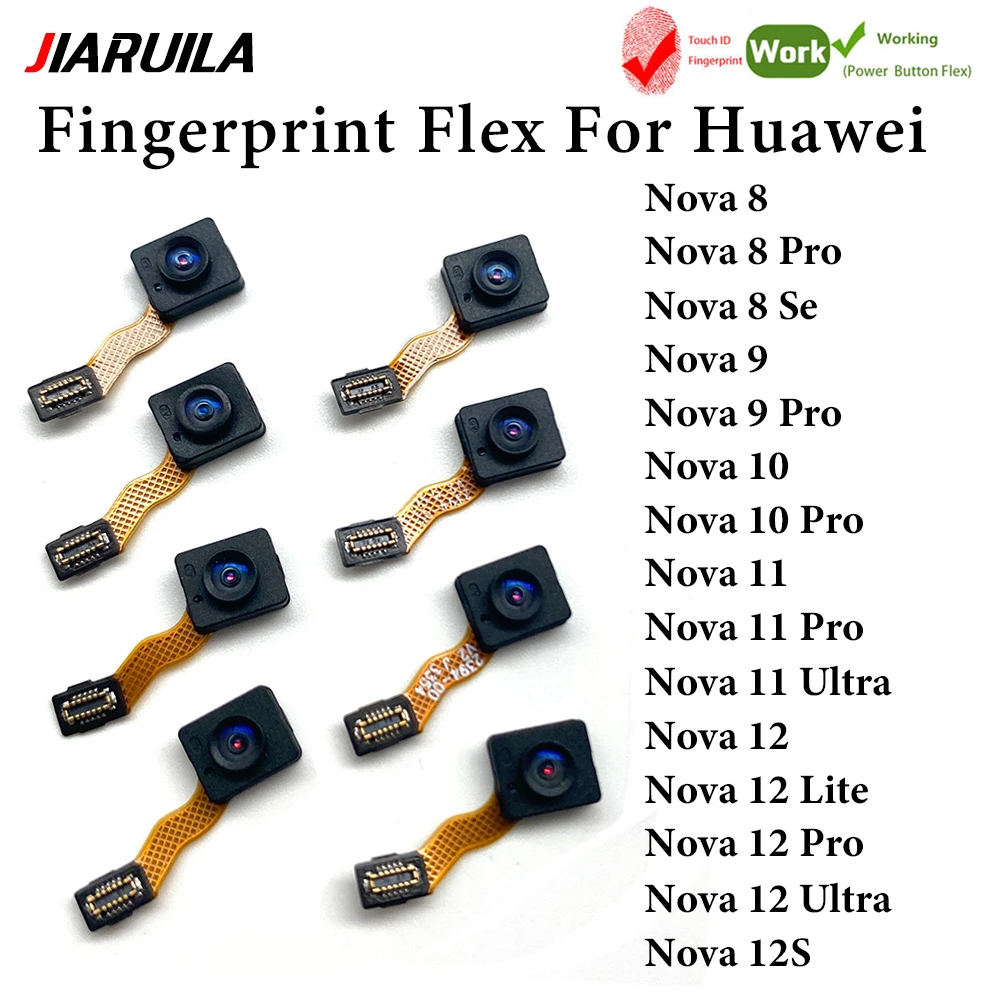 

Fingerprint Sensor Flex Cable For Huawei Nova 8 9 10 11 12 Pro Ultra FingerPrint Touch ID With Power On Off Switch Button Parts