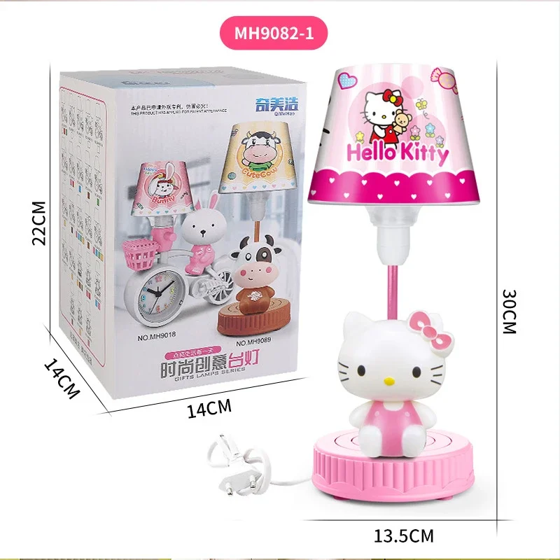 Sanrio Hello Kitty Kawaii Bedside Lamp Kuromi Cinnamorol Cartoon Anime Student Plug In Charge Night Light Girls Christmas Gift