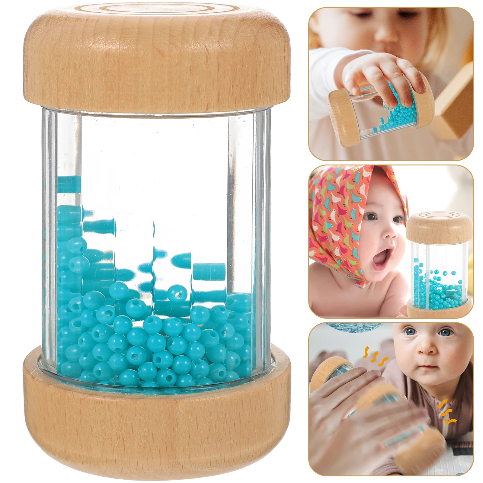 Pioggia Sound Maker Giocattoli Strumento musicale per bambini Giocattolo per bambini Scuotere le mani Perline Fall Hit Board Insegnamento dello sviluppo cognitivo