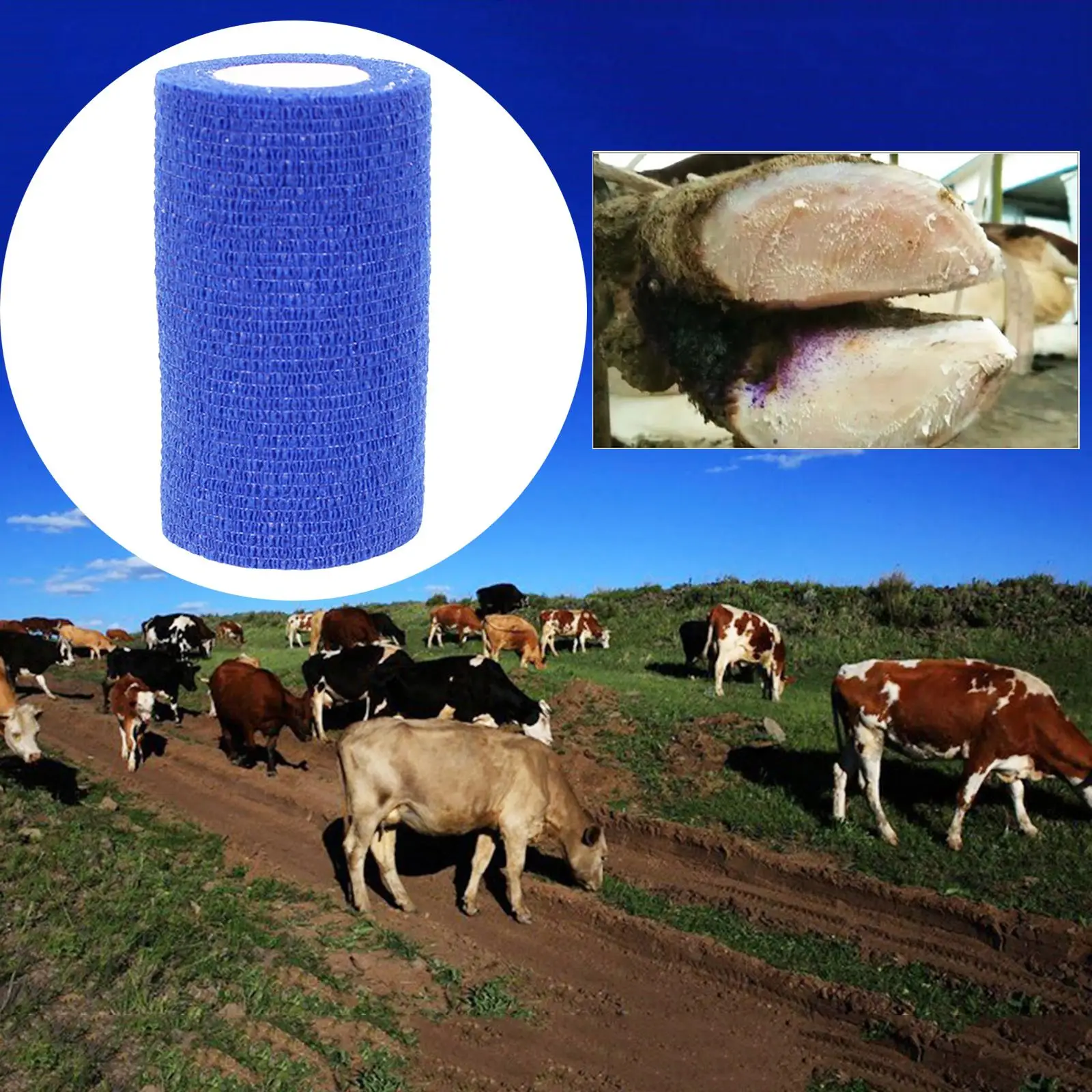 Vet Tape Non-Woven Cohesive Bandage for Dogs Sheep Cow Birds Animals Tape