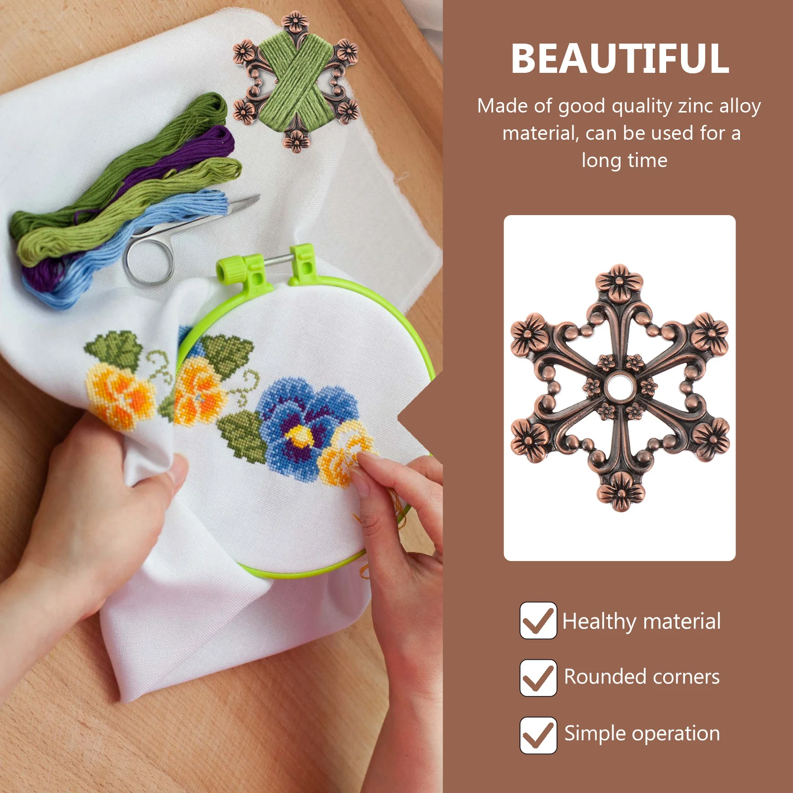 

Zinc Alloy Sewing Thread Winding Plate Board Compact Durable DIY Tool Organizer Thread Winding Plate Yarn Bobbin