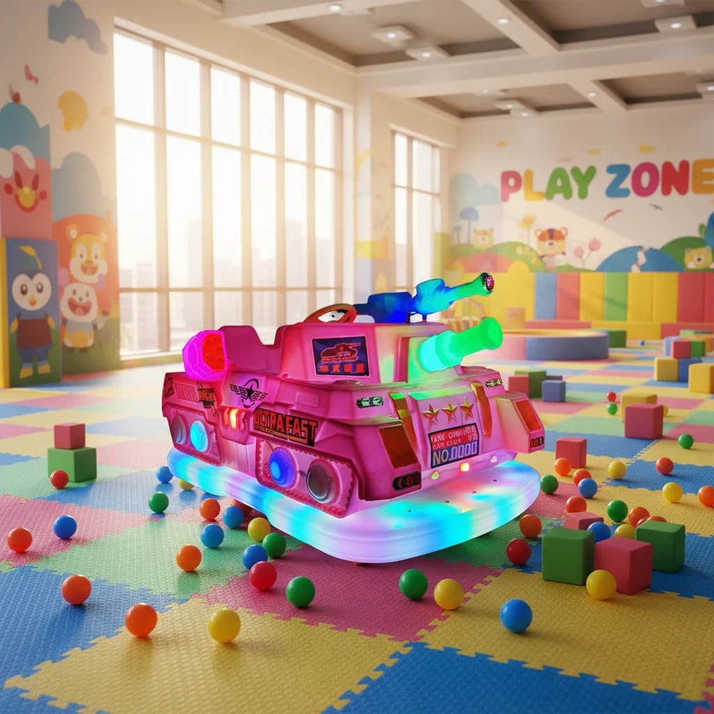 

Electric Children's Indoor/Outdoor Luminous LED Battery-Powered Lightweight 2-Passenger Bumper Car Amusement Ride (Metal