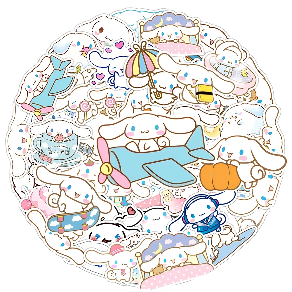 10/30/50 Stück Kawaii Sanrio Cinnamoroll Cartoon-Aufkleber Ästhetische Abziehbilder Spielzeug DIY Handy-Planer Laptop Niedliche Dekorations-Sticker – Detail 5