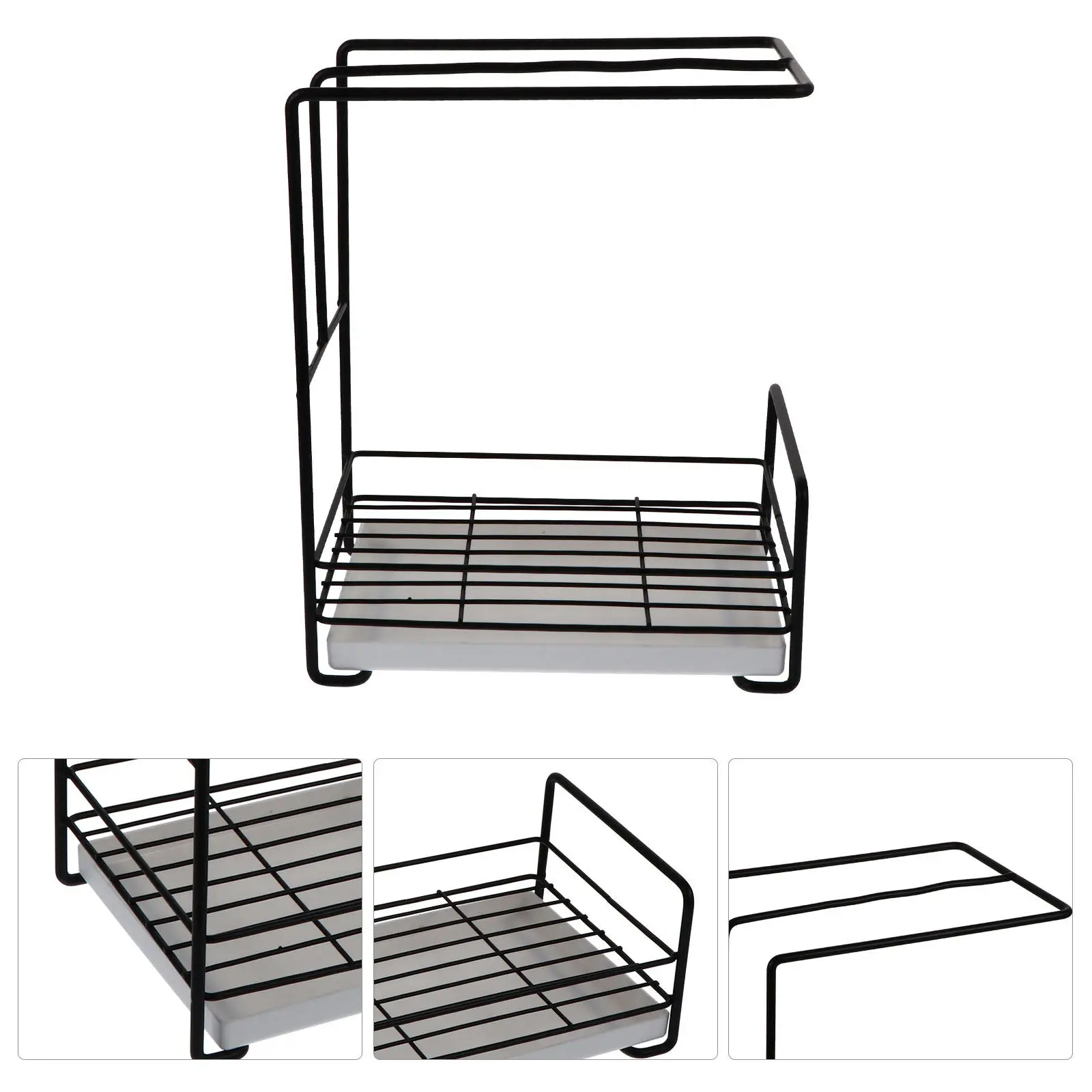 

1Pcs Stainless Steel Sponge Drain Holder Kitchen Countertop Storage Rack with Drain Tray for Soap Dishwash Sponge Keep Sink Dry