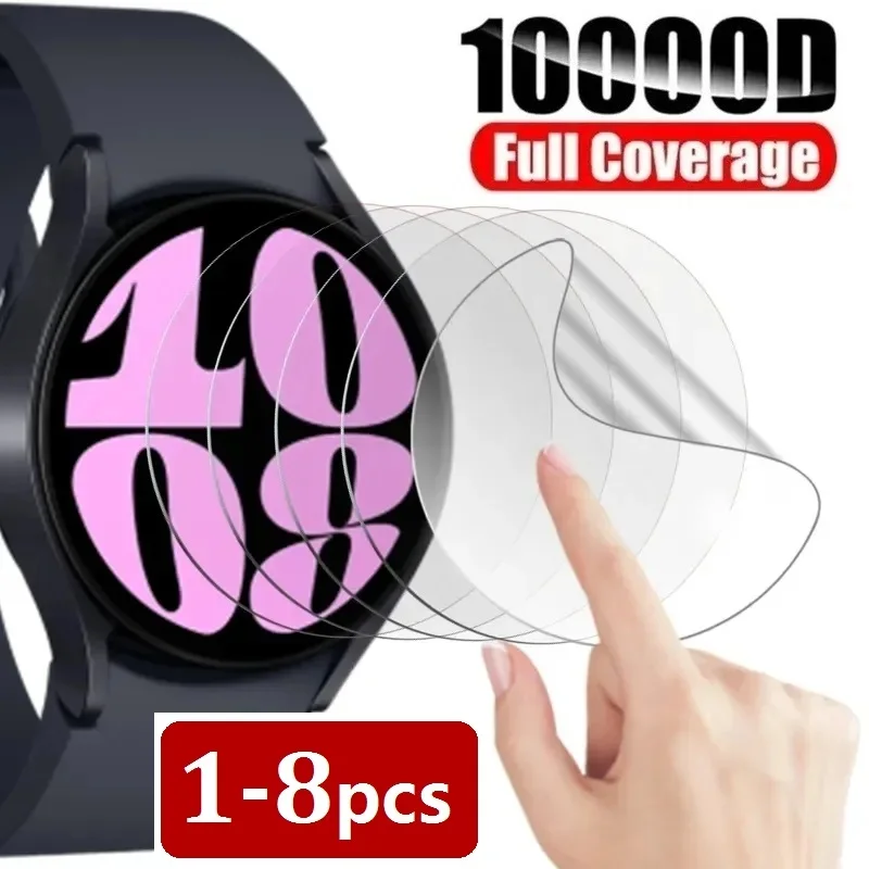 Hydrogel Film untuk Samsung Galaxy Watch 6 5 Pro 4 44MM 40MM Watch 6 Classic 43MM 47MM layar pelindung Film Foil (bukan kaca)