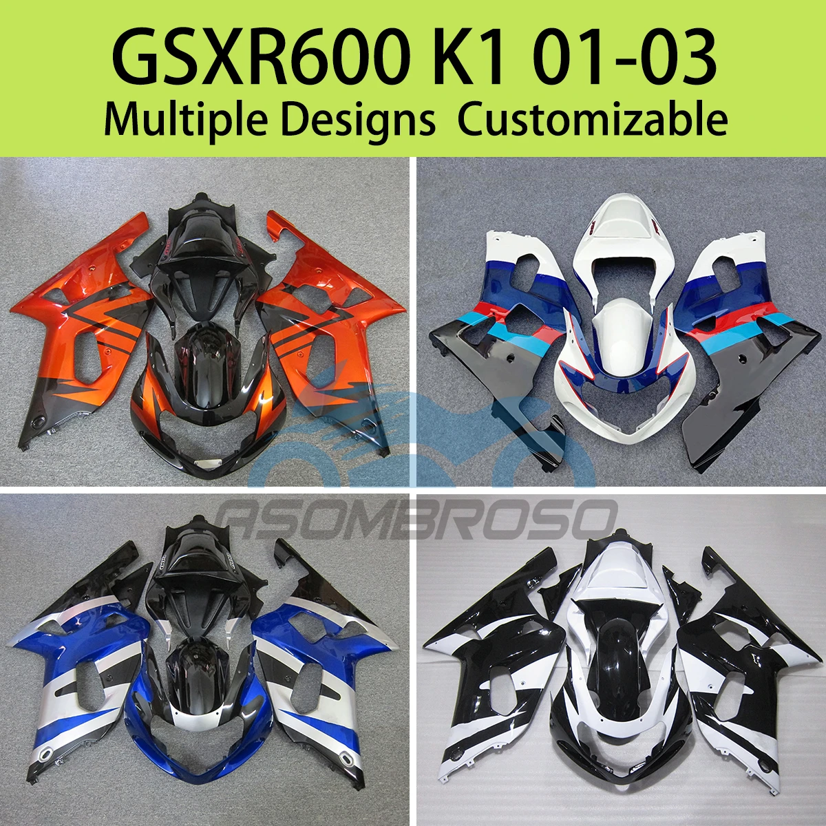 

For SUZUKI GSXR 600 750 K1 01 02 03 Hot Style Fairing Kit GSXR600 GSXR750 2001 2002 2003 Motorcycle Aftermarket Fairings