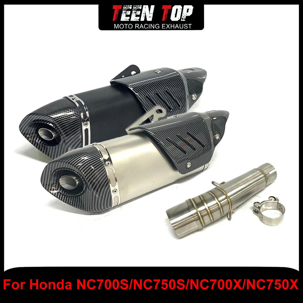 

For Honda NC700S NC750S NC700X NC750X Middle Link Pipe Exhaust Muffler Steel Motorcycle Escape Slip-on Exhaust NC750X 2014-2020