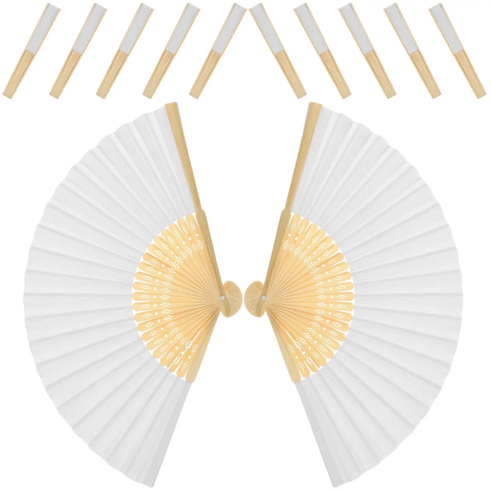 

12Pcs Fabric Handheld Fan Foldable Cooling Fan for Women with Classic Pattern Travel Performance Decoration Use