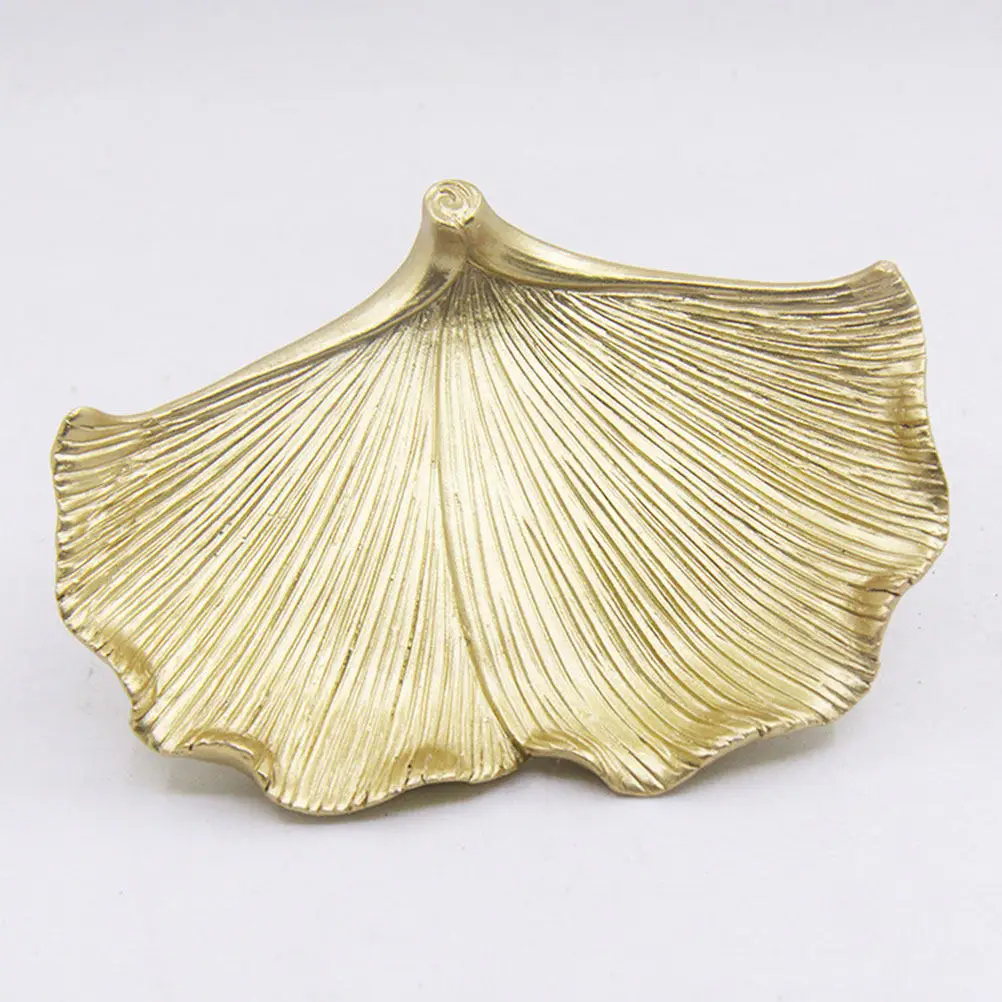 

1 шт. Золотая подставка для украшений в форме листа, из смолы, настольный лоток для колец, серег, мелких предметов, декор для дома