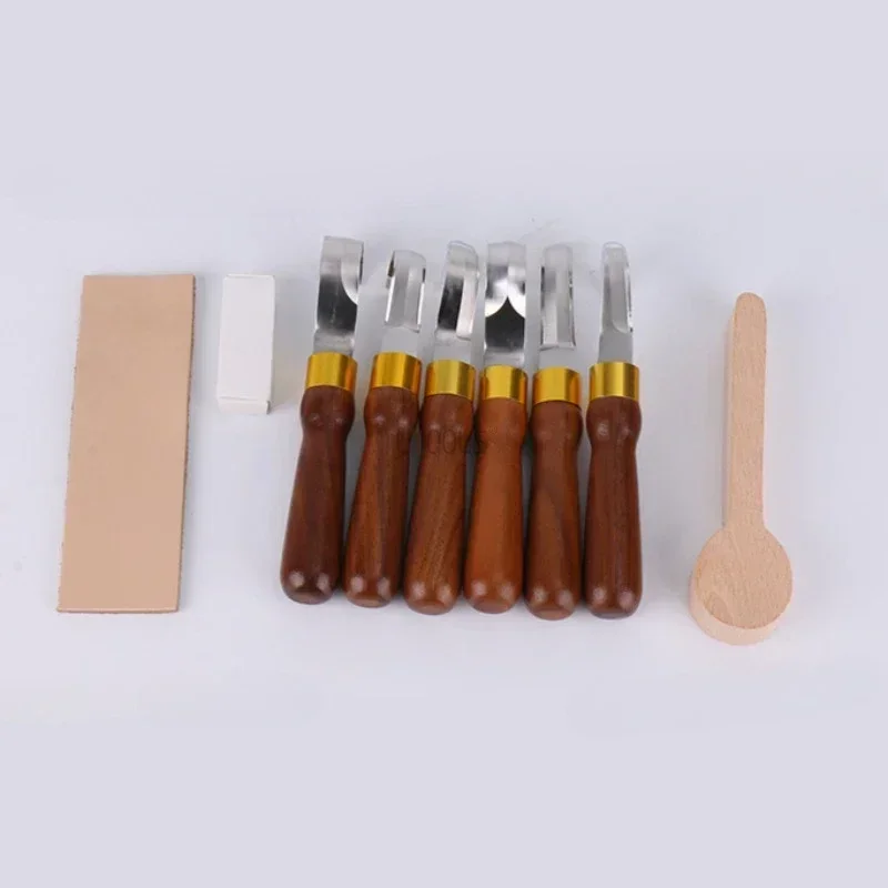 11pc/Set Stainless Steel Woodworking Carving Knives Curved Spoon Knife Woodcutting Chisel Tools for Wood Engraving DIY Handcraft