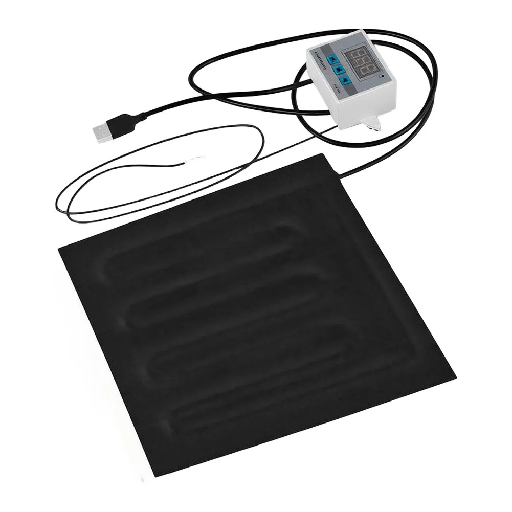 Reptile Habitat Heating Pad 5V USB with Built-in Temperature Control Switch for Tortoises Snakes Geckos 22 x 22 cm