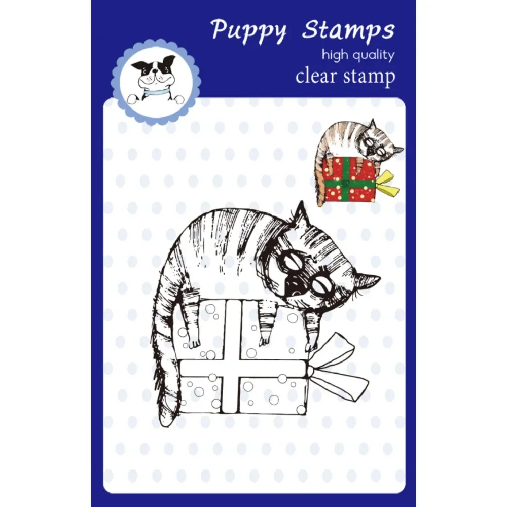 

PUPPY STAMP Christmas Gift Box Cat Clear Stamps Metal Cutting Dies Making Card Scrapbook Embossed Paper Album Diy Craft Knife