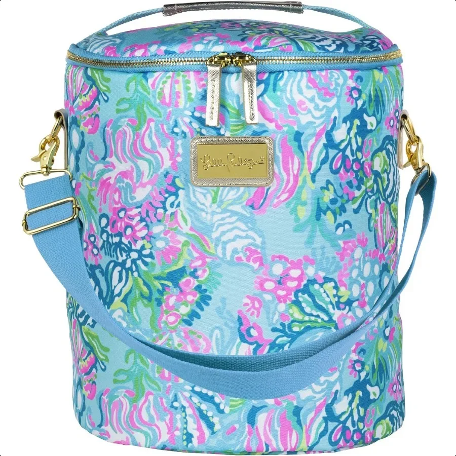 

Blue Green Insulated Soft Beach Cooler with Adjustable Removable Strap and Double Zipper Close Aqua La Vista