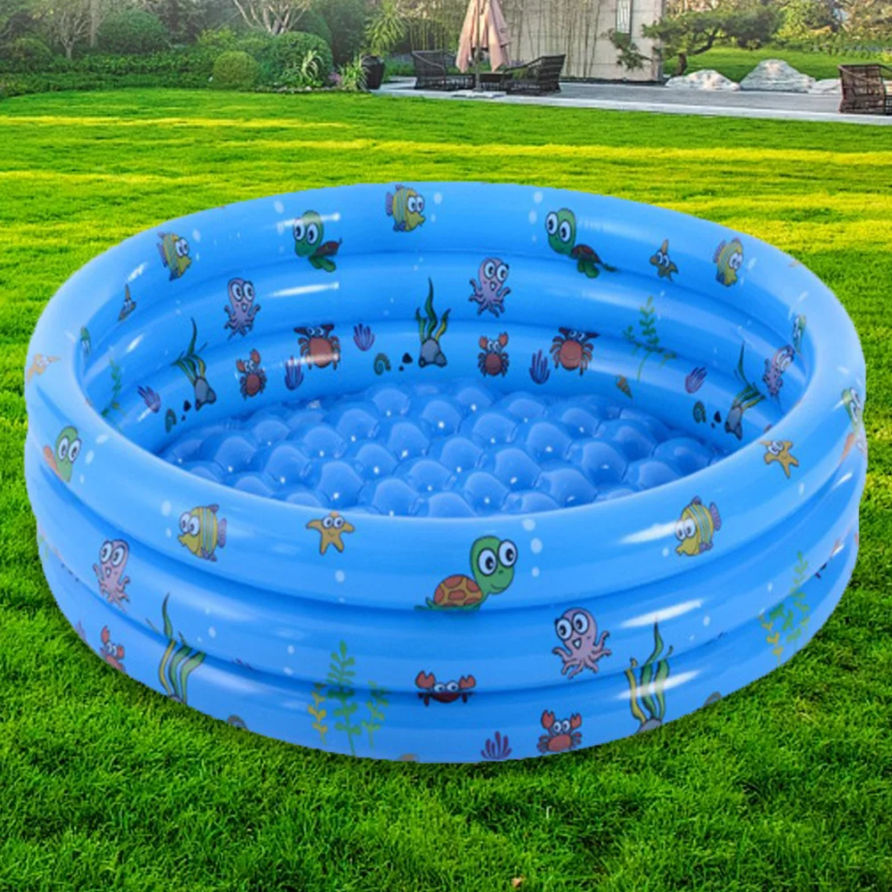 Round Inflatable Baby Toddlers Swimming Pool Portable Inflatable Children Little Pump Thickened Cartoon Pool for Indoor Outdoor