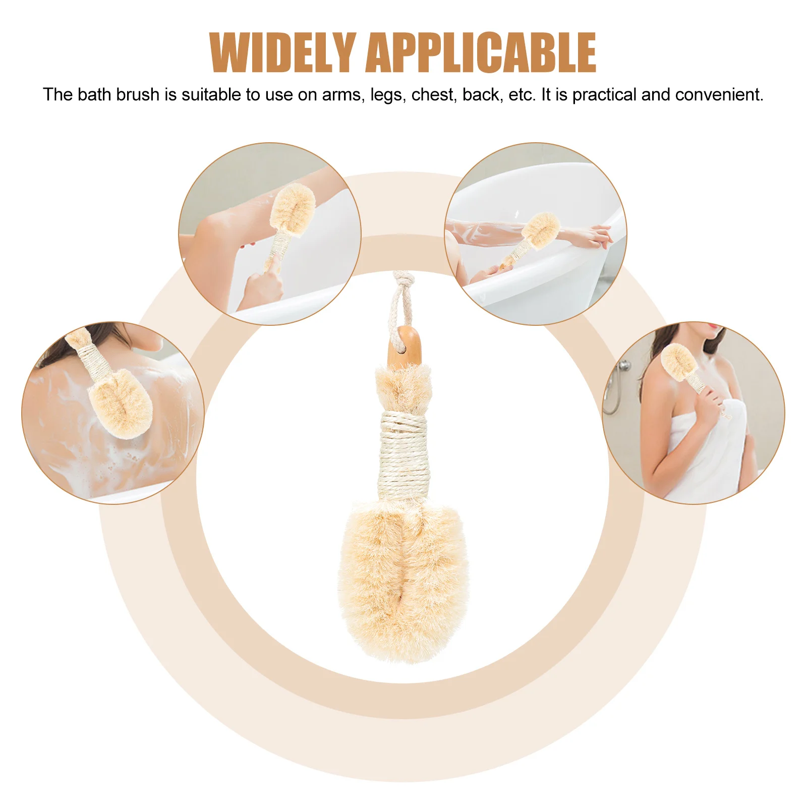 

1pc Bath Scrubber Brush Exfoliating Shower Body Cleaning Tool For Back Arms Legs Lightweight Comfortable Handle Bath Cleaning