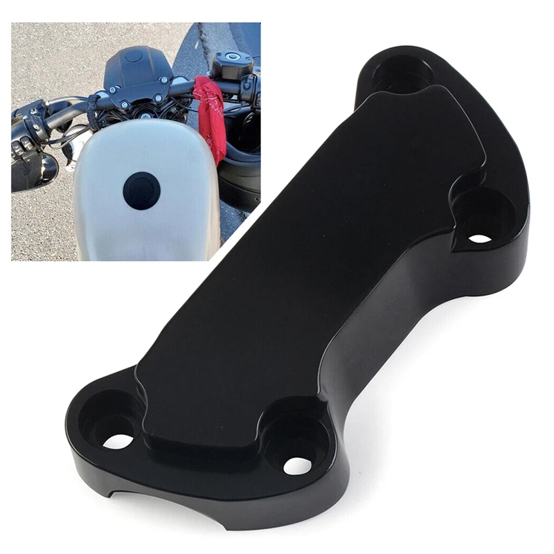 1 Piece Handlebar Riser Top Clamp Cover Black Metal 1Inch For  Dyna Softail Sportster 883