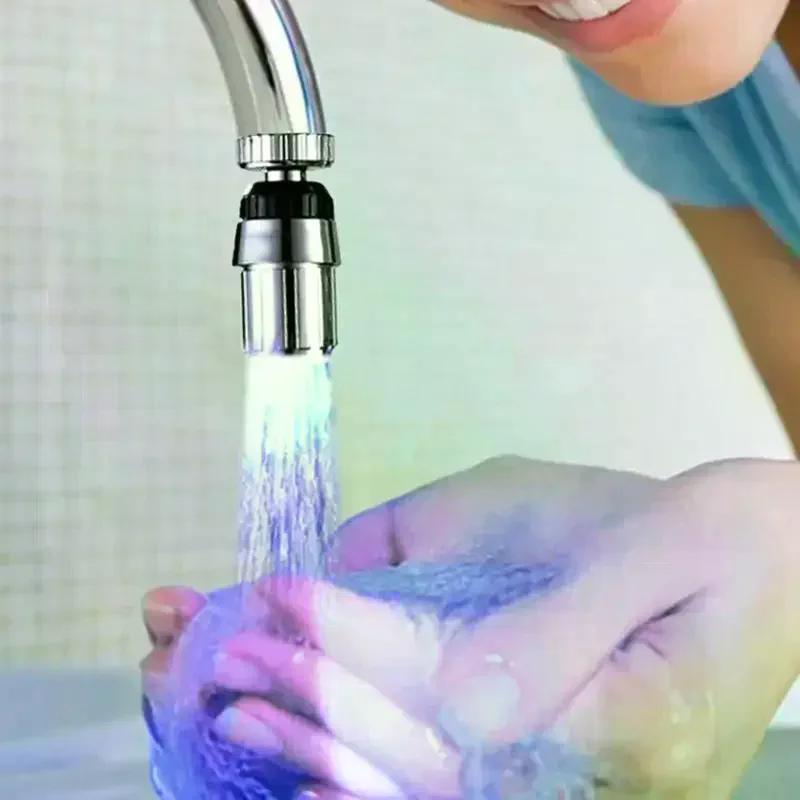 3-Kleur LED Sensor Kraan Temperatuurgevoelig Licht Waterbesparende Streamen Licht Kraan Beluchter Tap Nozzle Voor Keuken badkamer