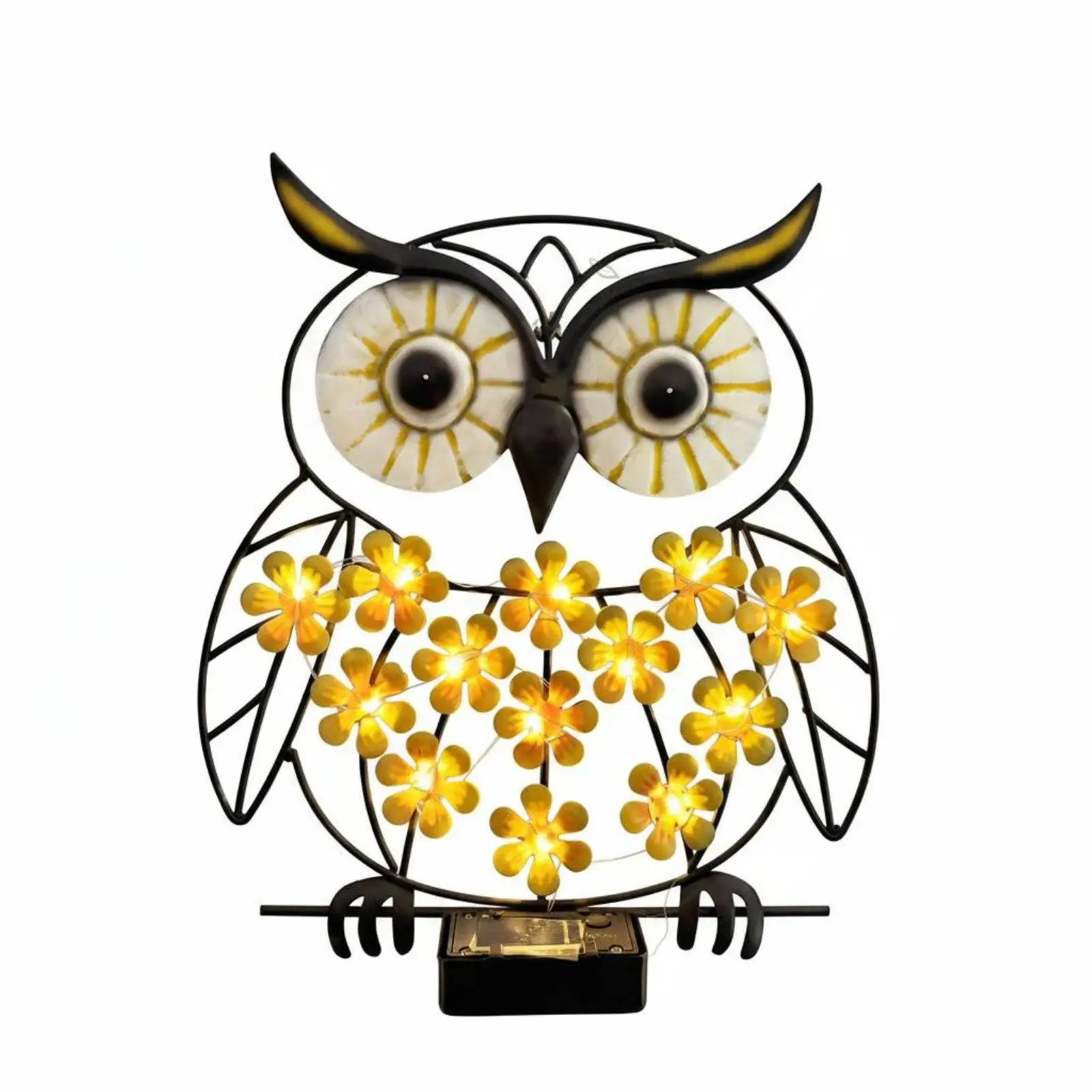 Solar Owl Outdoor Wall Light Artistic Metal Animal Lantern LED Garden Sconce for Balcony Fence Decoration