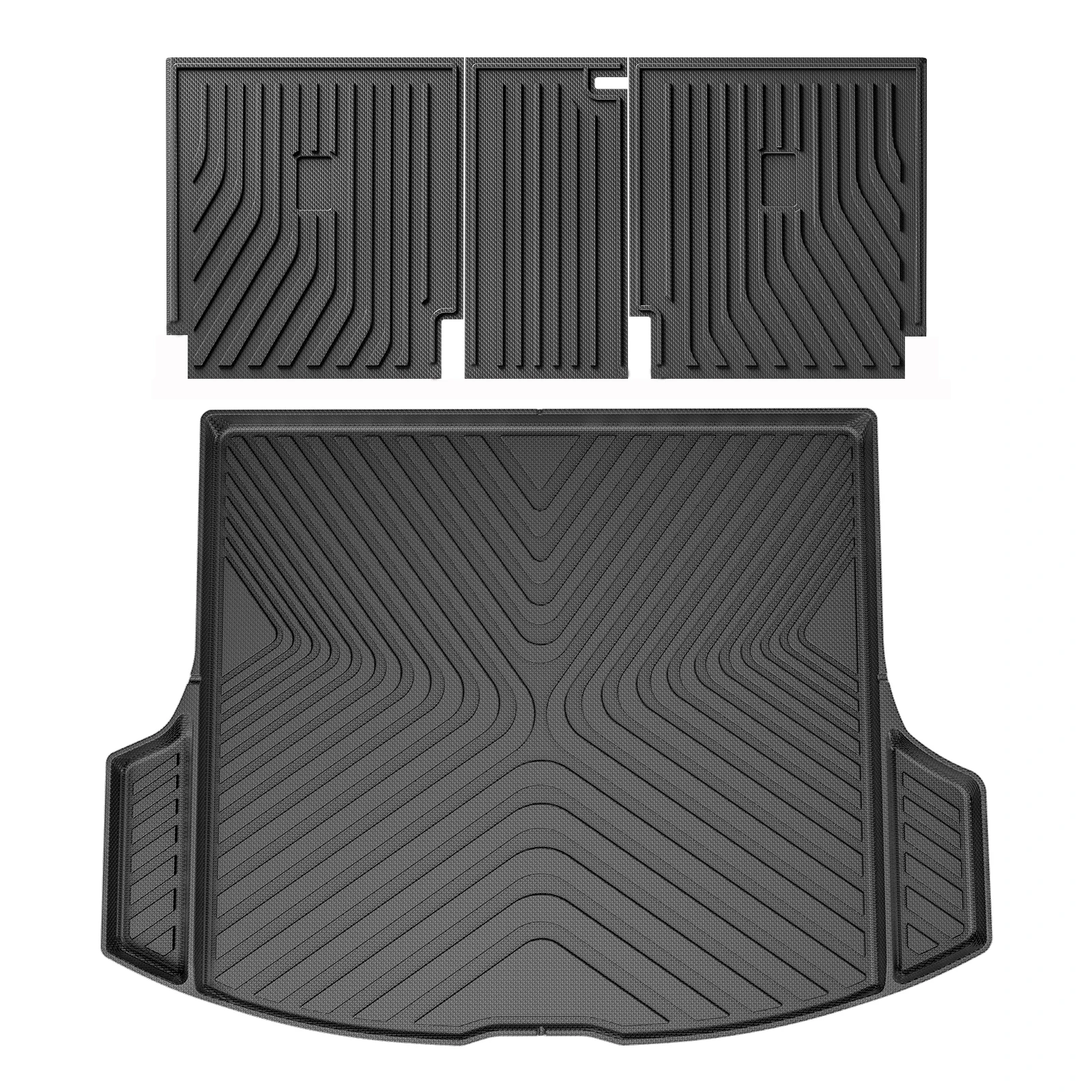 LUCKEASY for Lexus RX 2023 2024 TPE 3D Car Floor Mats Cargo Liner Trunk/Backrest Pad RX350 RX350h RX500h Waterproof Left Rudder