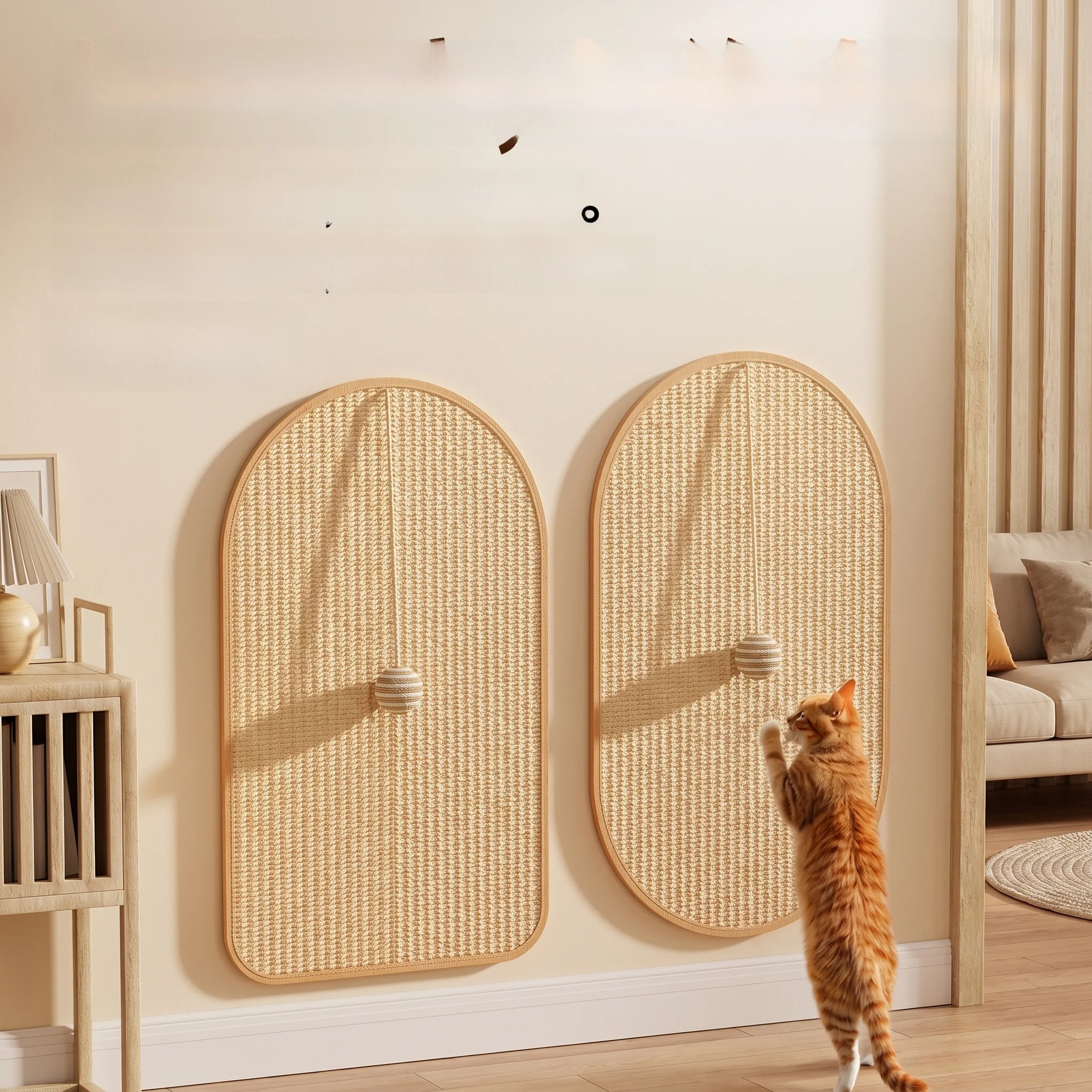 高品質非ダニ性猫用爪とぎボード-壁掛け式-耐久性-耐摩耗性-大型猫用-ソファ保護機能付き