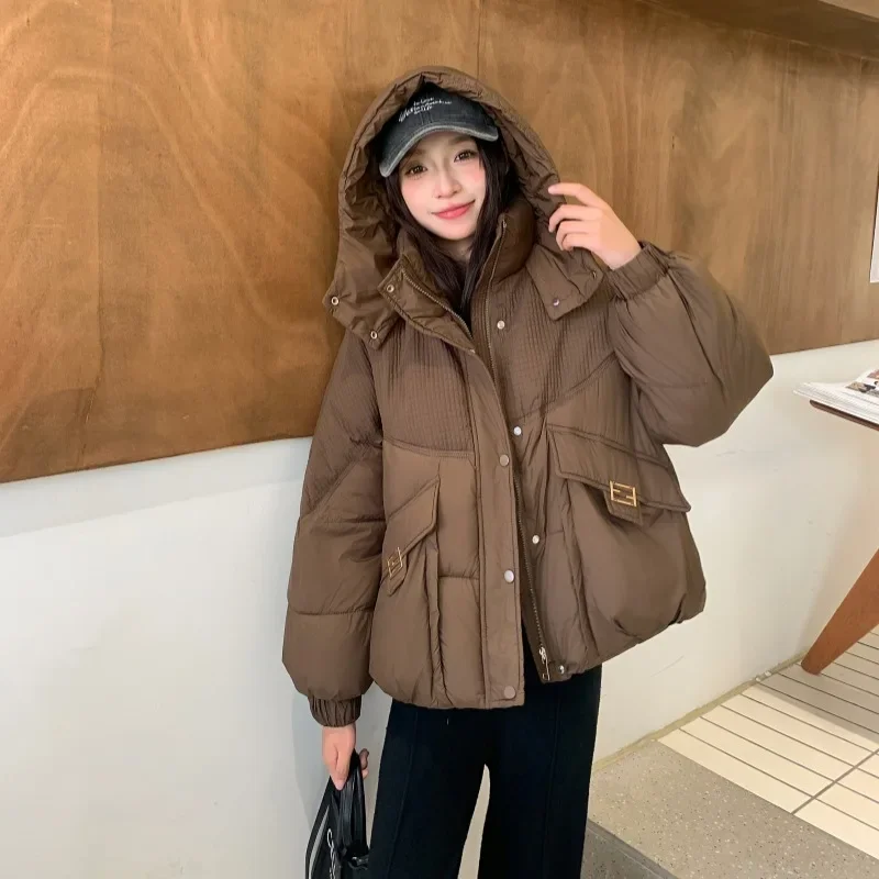 2024 New Cotton Clothes Winter Short Korean Style Loose Jackets Trendy Western Design Thickened Cotton Clothes Cotton Jackets