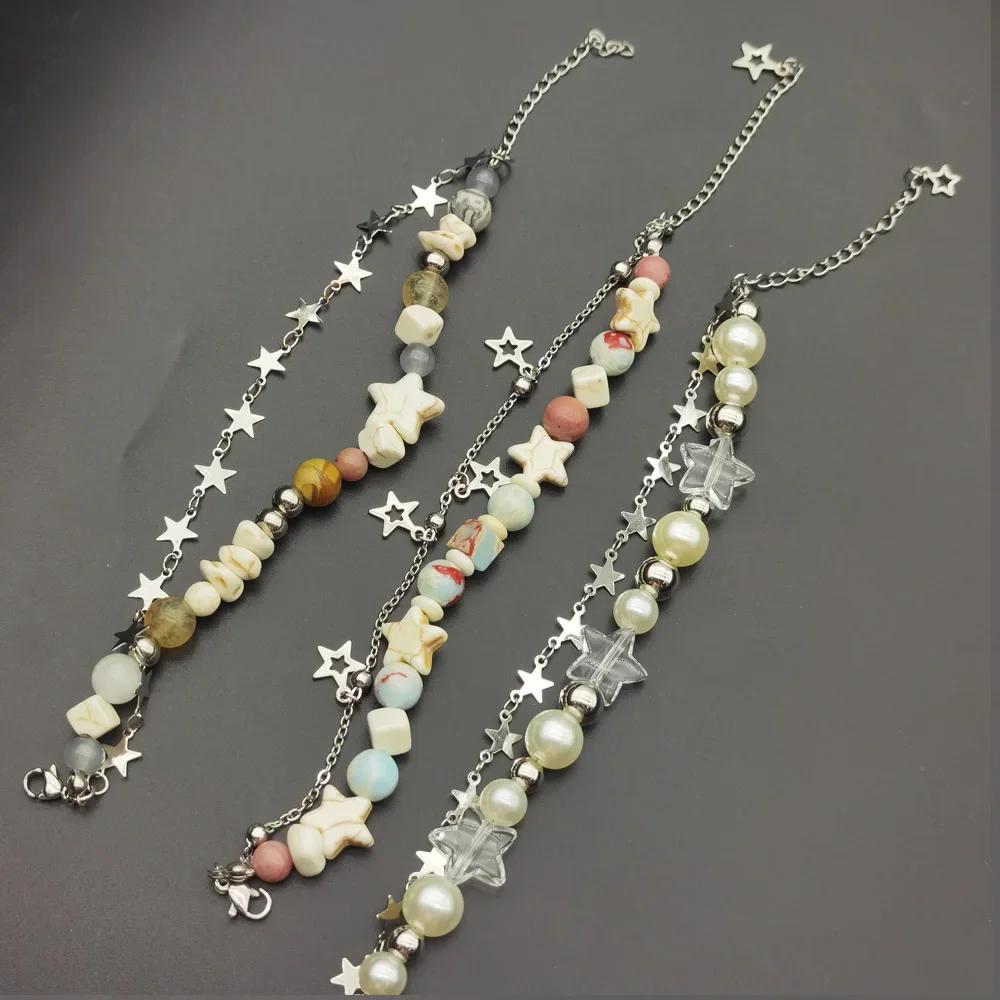 Женский двойной браслет из натурального камня