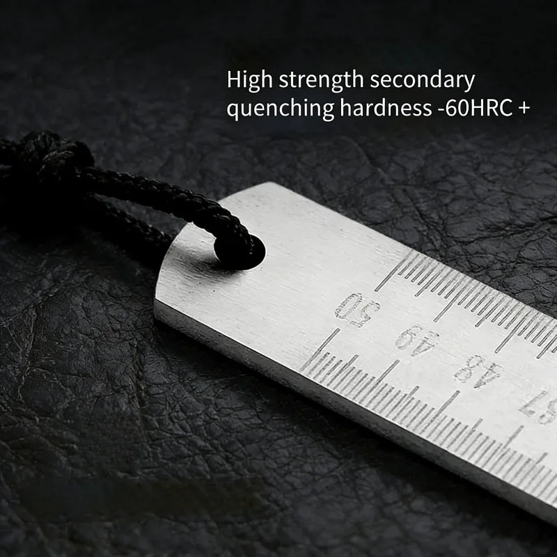50cm Stainless Steel Ruler with Hardened Tip, Dual Purpose Measuring Tool & Emergency Window Breaker for Outdoor Emergency Use