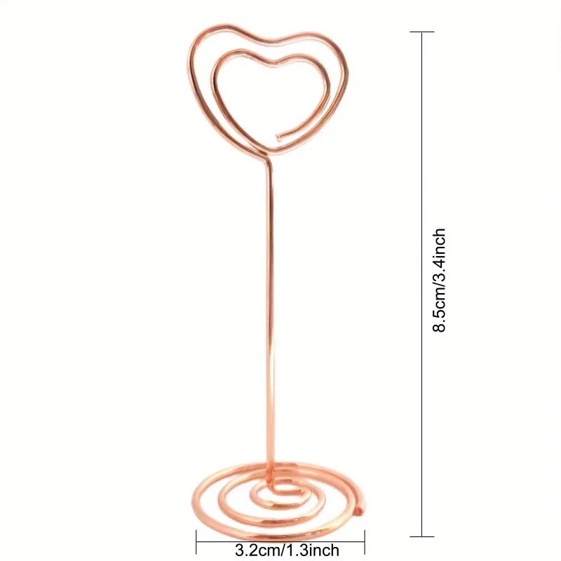 8pcs Heart Cute Table Number Holder Wedding Table Name Card Holder Clips Picture Memo Note Photo Stand