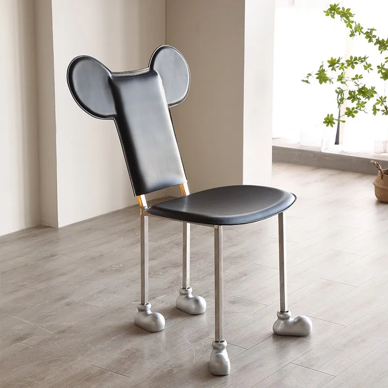 Simple Style Mickey Shape Design Can Be Used As The Living Room Creative Dining Chair Bedroom Leisure Stool Or Dressing Chair