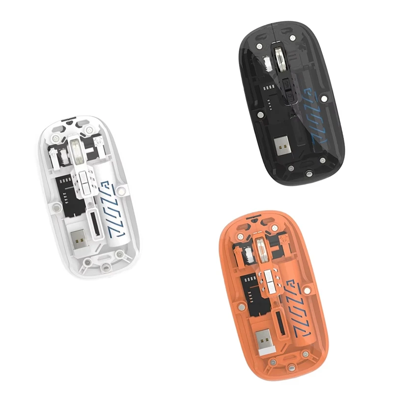 ABHU Прозрачная беспроводная мышь, двойной режим, 2,4G, Bluetooth, перезаряжаемая мышь, бесшумная беспроводная компьютерная мышь для ПК, ноутбука