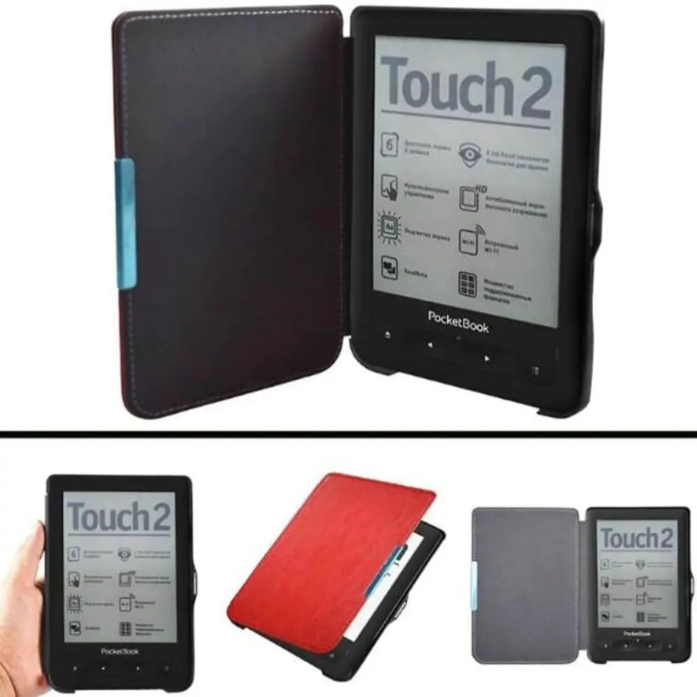 New Auto Wake Sleep e-Reader Case Anti Scratch Anti-fall Back Cover Shockproof PU Leather for Pocketbook PB614/615/624/625/626